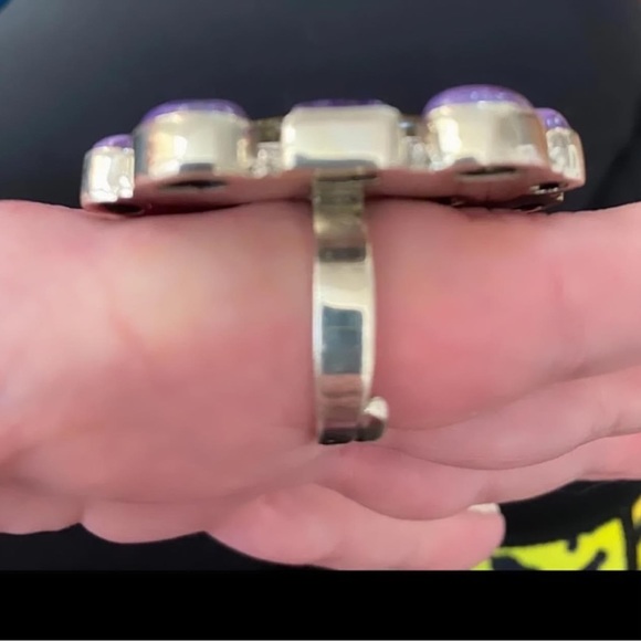 Labradorite, Charoite sterling statement ring - Picture 3 of 4